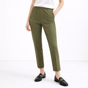 Theory Pants Women’s Size 0 Dark Olive Work Everyday Pull On Linen